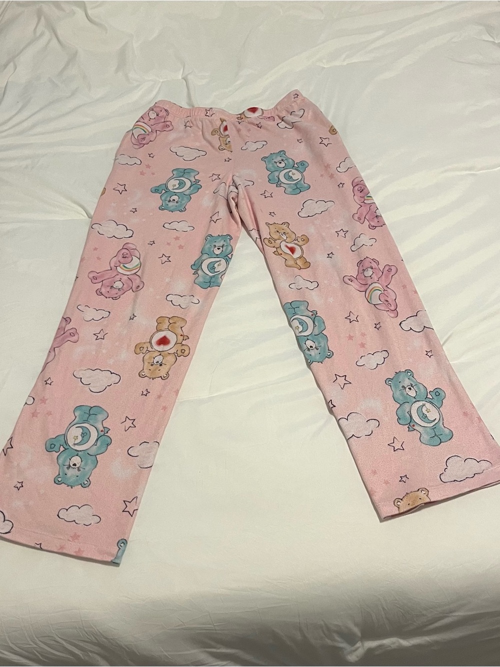 Pink Pajama Pants with Cute Bear Print